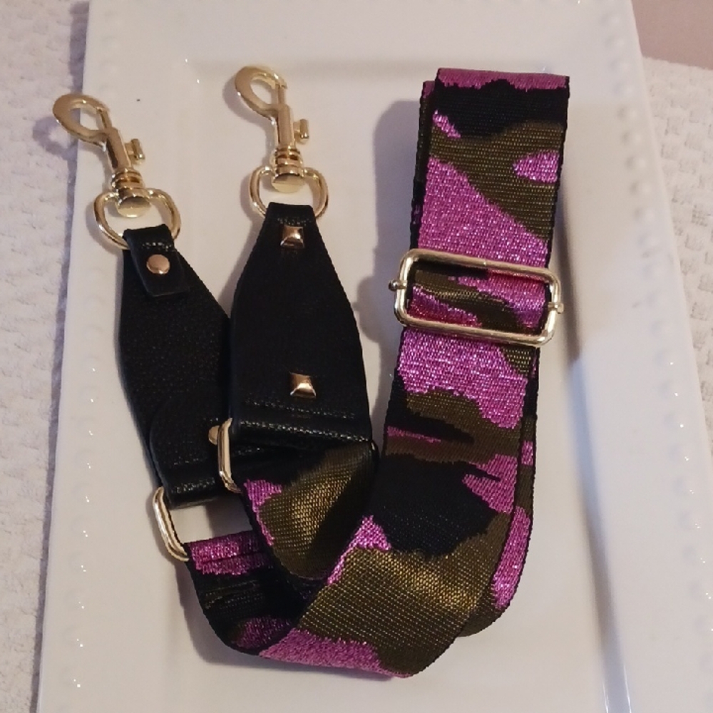 Gorgeous! Adjustable Pink Camo Crossbody Replacement Bag Strap ⚜️ Gold Hardware
